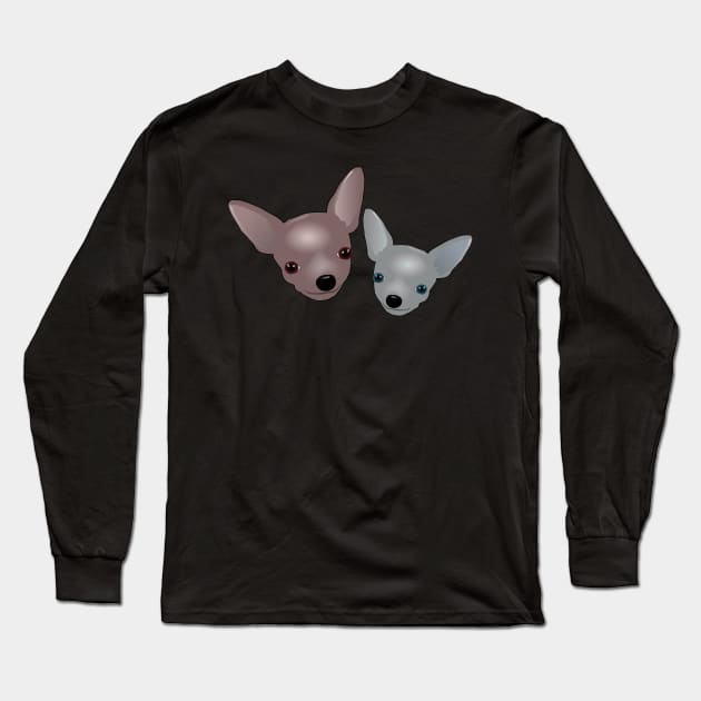 chihuahua art Long Sleeve T-Shirt by Wanderingangel